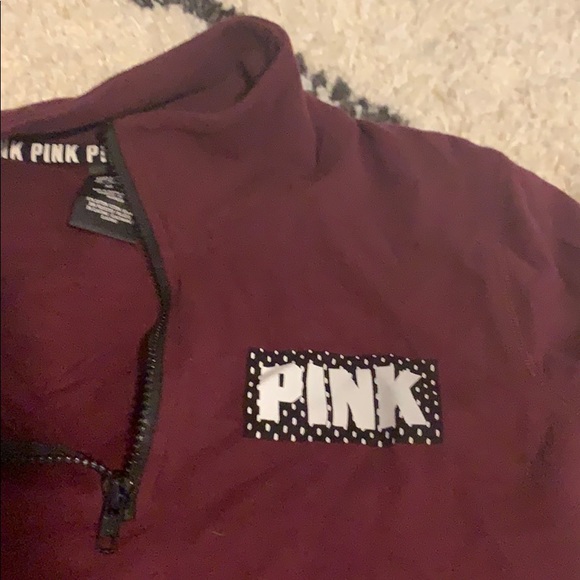 VS PINK Burgundy Half Zip - Picture 2 of 3